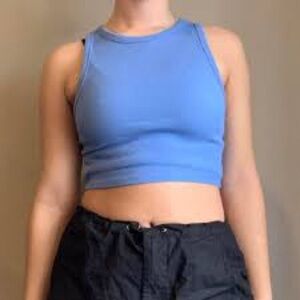 Blue Zara Cropped tank top